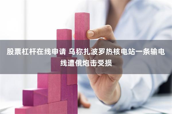 股票杠杆在线申请 乌称扎波罗热核电站一条输电线遭俄炮击受损