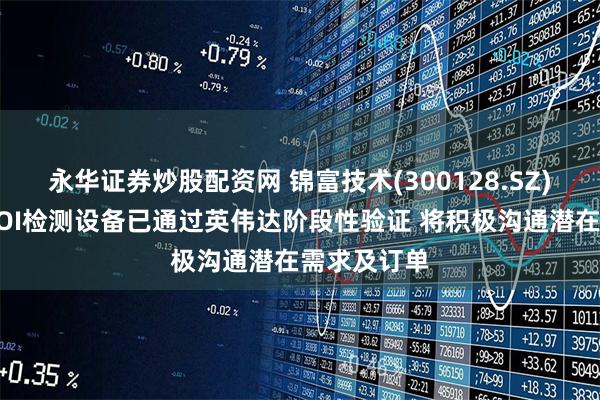 永华证券炒股配资网 锦富技术(300128.SZ)：子公司AOI检测设备已通过英伟达阶段性验证 将积极沟通潜在需求及订单